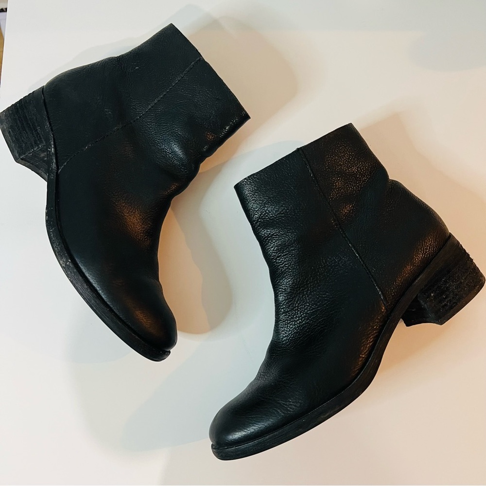 Kork-Ease Black Leather Ankle Booties